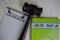 Eviction Notice text on Document form and book Lanlord-Tenant Law isolated on office desk