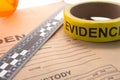 Evidence bag and tool for forensic in crime scene Royalty Free Stock Photo