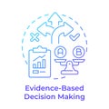 Evidence-based decision making blue gradient concept icon Royalty Free Stock Photo