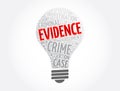 Evidence bulb word cloud collage, social concept background Royalty Free Stock Photo