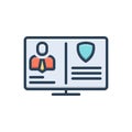 Color illustration icon for Evidence, clue and witness