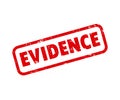 Evidence stamp rubber element design. Evidence stamped vector design and illustration.