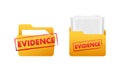 Evidence stamp on white background. Vector stock illustration.