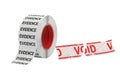 Evidence tape roll and void tamper-evident seals for secure documentation and asset protection Royalty Free Stock Photo