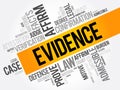 Evidence word cloud collage, social concept background Royalty Free Stock Photo