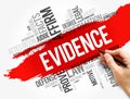 Evidence word cloud collage, social concept Royalty Free Stock Photo