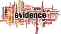 Evidence word cloud Royalty Free Stock Photo