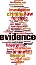 Evidence word cloud Royalty Free Stock Photo