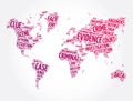 Evidence word cloud in shape of world map, concept background Royalty Free Stock Photo