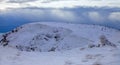 View of a winter mountain landscape with beautiful mountain ridges Royalty Free Stock Photo