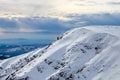 View of a winter mountain landscape with beautiful mountain ridges Royalty Free Stock Photo