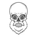 Evil Bearded Jolly Roger with glasses logo