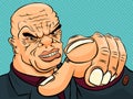 Evil boss pokes his finger. Retro style pop art