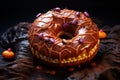 Evil Caramel Sugar Donut with Halloween