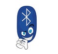 Evil cartoon illustration of bluetooth symbol