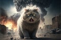 Evil cats dominating the world illustration generative ai