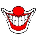 Evil Clown / Creepy Clown Or Horror Clown, Clown Horror Smiley Face. Clown Mouth, Joker Smile For Hallowen. Illustration