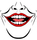 Evil clown / Creepy clown or horror clown, clown horror smiley face. Clown mouth, Joker Smile for hallowen. illustration