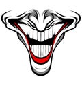 Evil Clown face with red lips and nose / Creepy clown or horror clown, clown horror smiley face. Clown mouth, Joker Smile for Hall