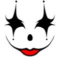 Evil clown Girl woman Clown Face Smile female smiling / Girl Creepy clown or horror woman clown, clown horror smiley face. Clown