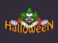 Evil clown halloween illustration