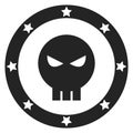 Evil comic emblem. Super villain black sign Royalty Free Stock Photo