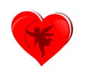 Evil cupid with heart Royalty Free Stock Photo