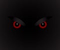Evil dangerus eyes on black background Royalty Free Stock Photo