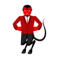 Evil Devil. Angered by Satan. Red Demon furious. Angry Lucifer. Royalty Free Stock Photo