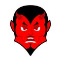 Evil Devil. Angered by Satan. Red Demon furious. Angry Lucifer. Royalty Free Stock Photo