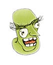 Evil Expression Face Mad Monster Royalty Free Stock Photo