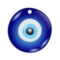 Evil eye amulet. Blue oriental protection talisman. Turkish and greek symbol of protection. Glass nazar vector Royalty Free Stock Photo