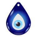 Evil eye amulet. Blue oriental protection talisman. Turkish and greek symbol of protection. Glass nazar vector Royalty Free Stock Photo