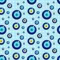 seamless evil eye pattern and background vector illustration Royalty Free Stock Photo