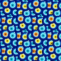 seamless evil eye pattern and background vector illustration Royalty Free Stock Photo