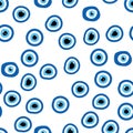 Evil eye Heavenly seamless pattern with suns, moons, stars, palms. For textiles, souvenirs, household goods.