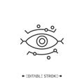 Evil eye line icon. Editable illustration