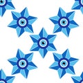 Evil eye magic seamless pattern. Symbol of protection, Turkish souvenir Royalty Free Stock Photo