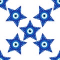 Evil eye magic seamless pattern. Symbol of protection, Turkish souvenir