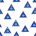 Evil eye magic seamless pattern. Symbol of protection, Turkish souvenir Royalty Free Stock Photo