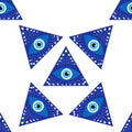 Evil eye magic seamless pattern. Symbol of protection, Turkish souvenir Royalty Free Stock Photo