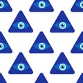 Evil eye magic seamless pattern. Symbol of protection, Turkish souvenir Royalty Free Stock Photo