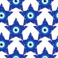 Evil eye magic seamless pattern. Symbol of protection, Turkish souvenir Royalty Free Stock Photo