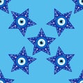 Evil eye magic seamless pattern. Symbol of protection, Turkish souvenir Royalty Free Stock Photo
