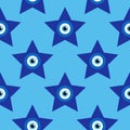 Evil eye magic seamless pattern. Symbol of protection, Turkish souvenir Royalty Free Stock Photo