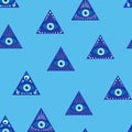 Evil eye magic seamless pattern. Symbol of protection, Turkish souvenir Royalty Free Stock Photo