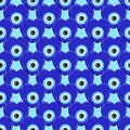 Evil eye pattern. Greek heart bead and turkish blue nazar seamless background. Amulet for luck and energy protection Royalty Free Stock Photo