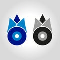 tulip and evil eye logo, icon and symbol vector illustration Royalty Free Stock Photo