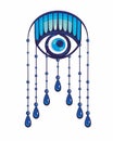 Turkish Evil eye modern amulet design and home decor idea. Vector illustration