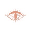 Evil eye vector flat illustration. Royalty Free Stock Photo